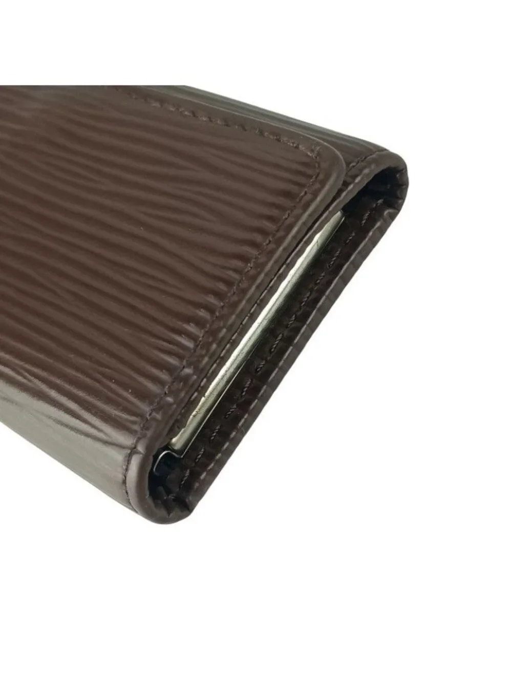 Louis Vuitton Key Case Epi Multicles 4 Mocha Leather Quadruple Strand Silver